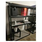 BLACK METAL SHELVING UNIT