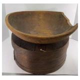 LARGE CHEESE CRATE & WOODEN BOWL