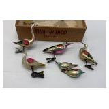 (4) CHRISTMAS ORNAMENTS CLIP BIRDS