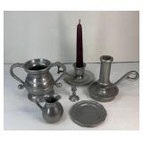 PEWTER CANDLESTICK HOLDER & MORE