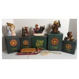 (5) BOYDS BEARS RESIN FIGURINES & SLED ACCESSORY