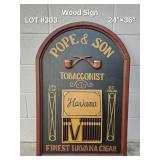 Pope & Son Tobacconist Wood Sign