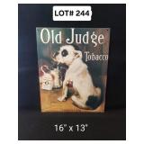 Old Judge Tobacco Sign 16x13