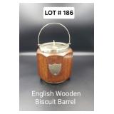 English Wooden Biscuit Barrel