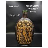 Italian Leather Wrapped Bottle 13 1/2"x8"