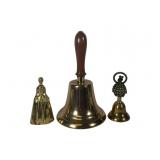 Brass School Bell & 2 Small Bells
