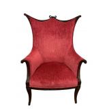 Beautiful velvet, vintage carved armchair