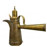 Syrian Brass Copper Coffee Pot W/ Charcoal Hold
