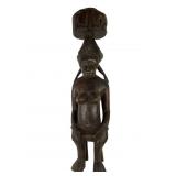 Antq African Ancestor Statue W/ Head Bowl