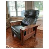 Stickley Arts & Crafts Green Leather Reclining