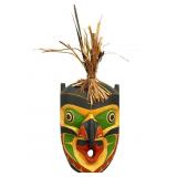 OZZIE MATILPI Painted Cedar Kwakiutl Grouse Mask