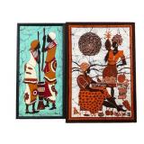 2 Beautiful African Style Batik Art