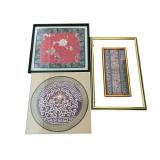 3 Framed Asian Silk Embroidery