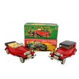 2 SSS Boxed Tin Friction Antique Cars