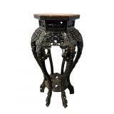 Ornate Carved 6 Leg Asian Stand with inset marble