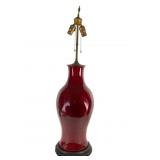 19th C. Chinese Oxblood Sang De Boeuf Vase Lamp