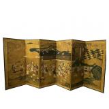 Early 5ï¿½7" tall hand, painted Asian screen;