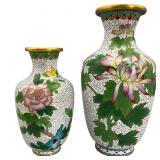 2 Vintage Imported Cloisonnï¿½ Vases, Floral