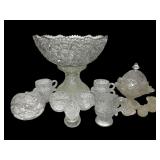 Glass Punch Bowl & Glassware