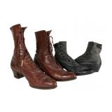 2 Pairs of  Ladies Antique Boots