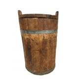 Staved Wooden Bucket w/ Lid