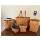 Five Longaberger Baskets