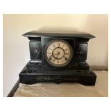 Ansonia Victorian Ebonized Metal Clock