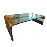 Pace brass and glass mid century coffee table