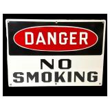 Danger No Smoking Enameled Porcelain Sign