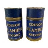 2 Edison Blue Amberol Cylinder Records