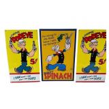 3 Aluminum Popeye Signs Like-New