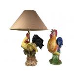 Large Rooster Lamp & Figurine