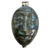 Vinca Mask Sterling & Labradorite Pendant Pill Box