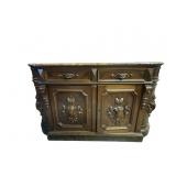 Large walnut carved Victorian sideboard with