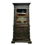 Antique Corner Bookcase Cabinet