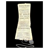 Victorian Era Prince-Nez Spectacles & 1842 Poster