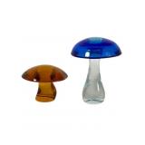 2 Vintage Art Glass Mushrooms