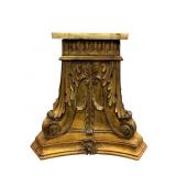 Marble top wooden pedestal