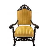 Antique High Back Gentlemenï¿½s Carved Armchair