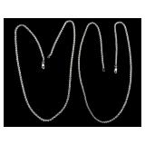 14k White Gold Rope Necklaces, 2