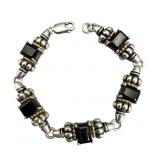 Clyde Duneier 925, 14k Black Stone Bracelet