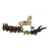 Cast Iron Bootjack, Horse, Frog & Train