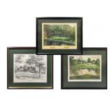 3 Framed Golf Course Art Prints