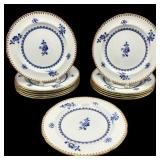 12 Copeland & Spode Plates W/ Blue Florals