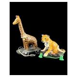 Decorative Giraffe & Leopard Figures, Lynn Chase