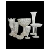 Pressed & Cut Glass Vases, Bowls & Compotes