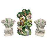 3 Antique Staffordshire Figurines