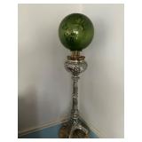 Ornate Banquet Light & Green Floral Shade