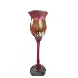 Art Glass Wine Goblet with Iridescent Finish