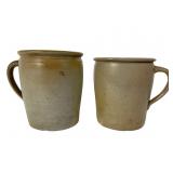 2 Stoneware Crocks w/ Handles